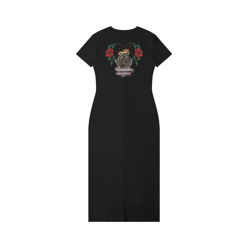 Women's V-Neck Short Sleeve Maxi Dress
